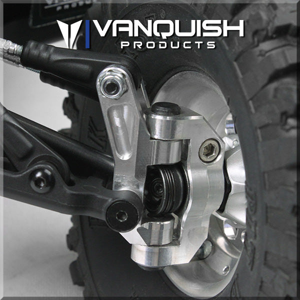 Vaterra Twin Hammers Front 15 Degree Caster Block Set Clear Anodized